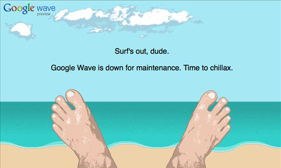 google-wave-maintenance Google wave maintenance page