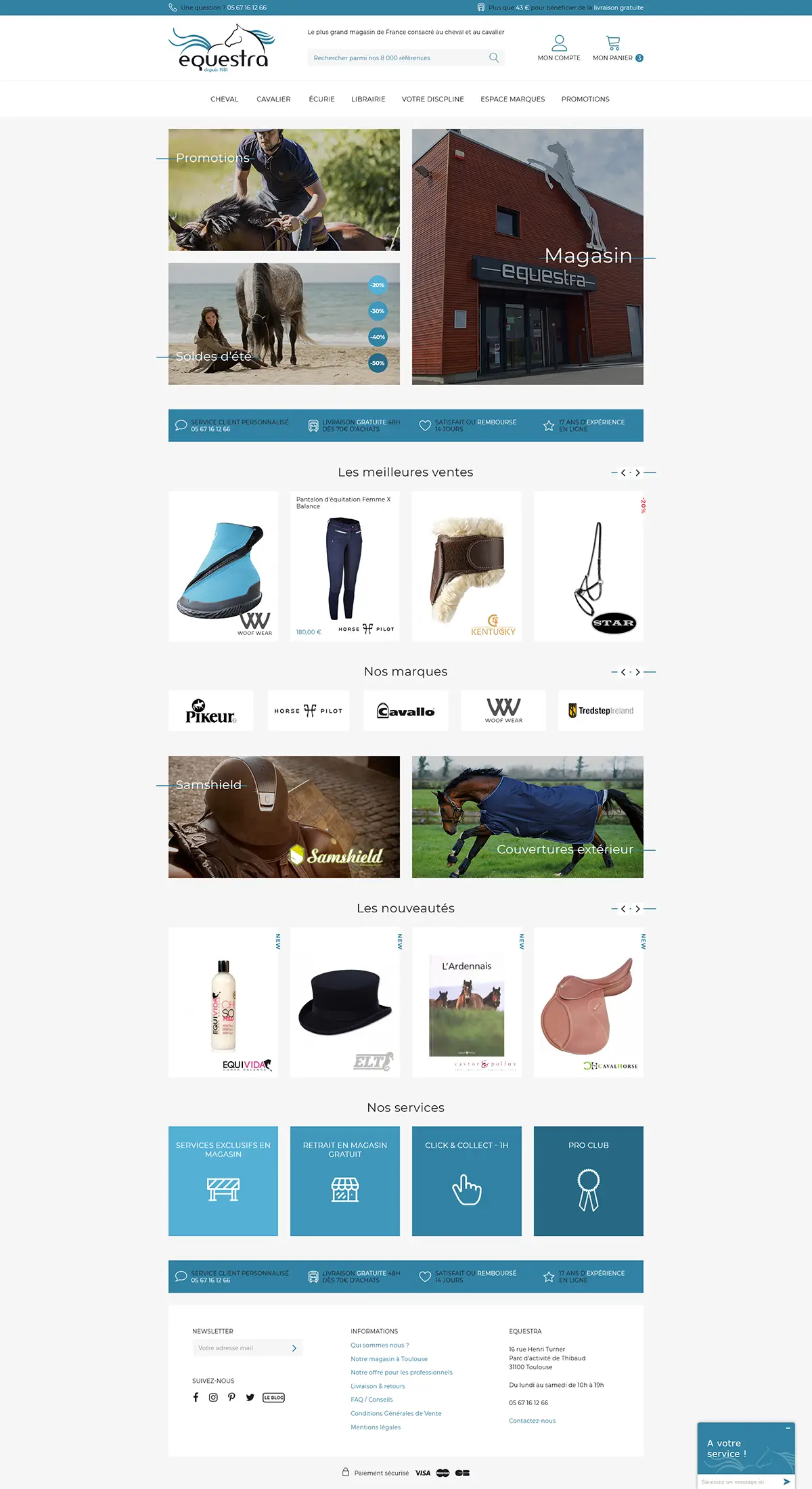 Equestra - design - page d'accueil