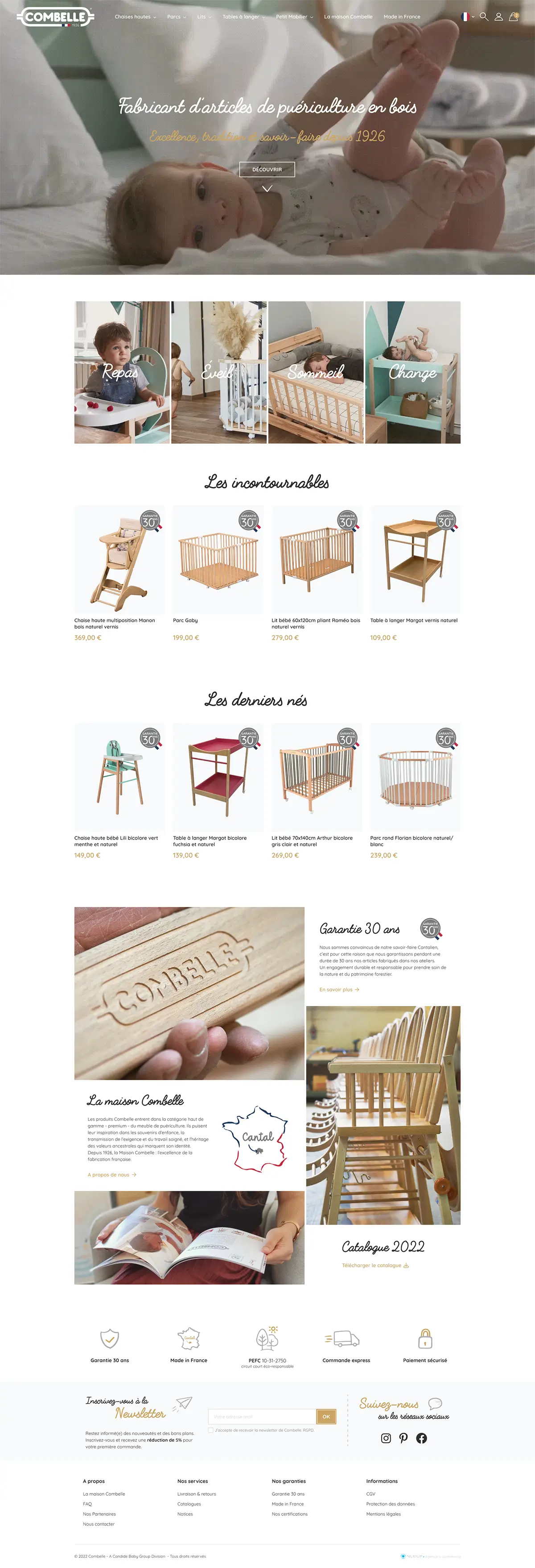 Combelle - design - page d'accueil