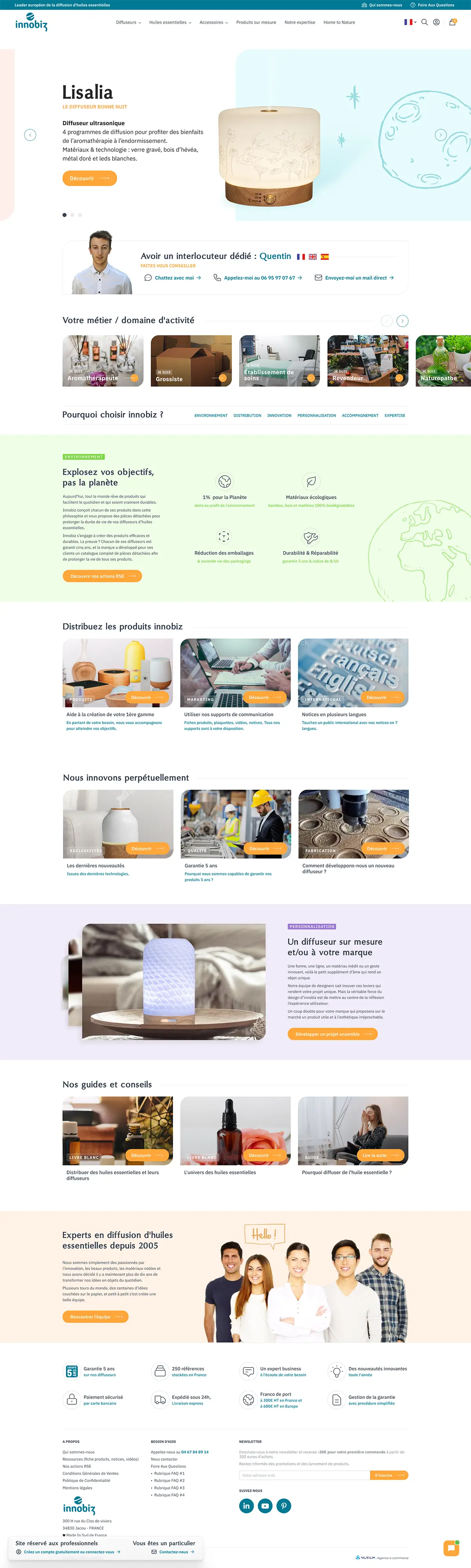 Innobiz - design - page d'accueil
