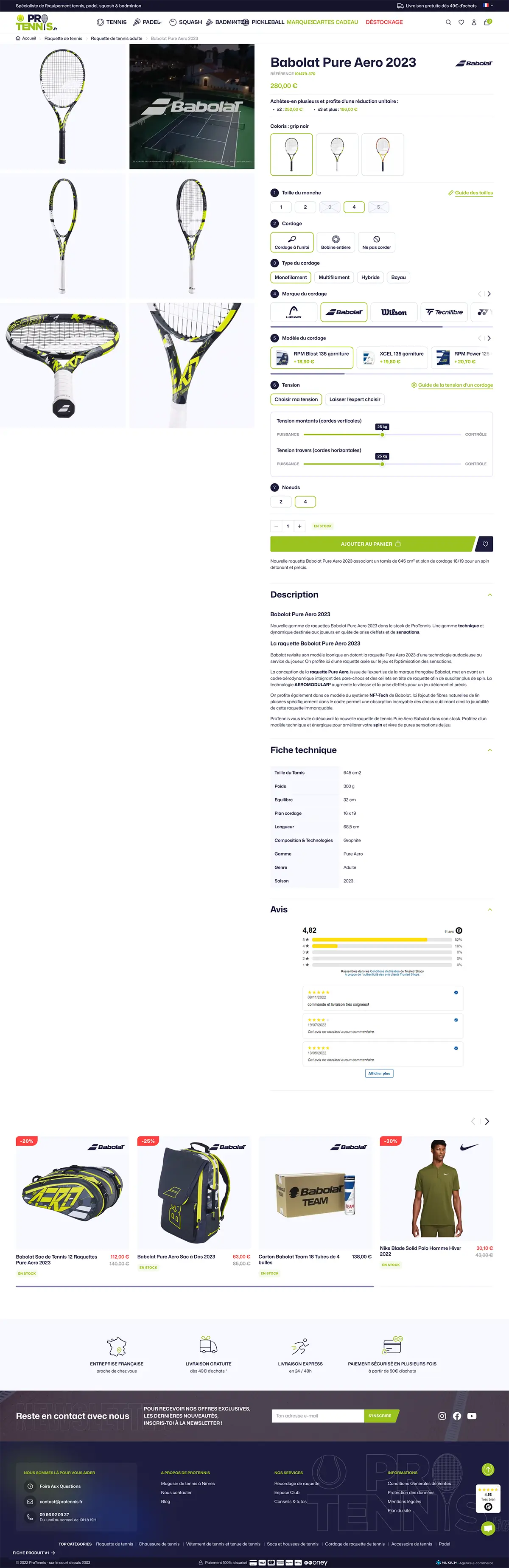 ProTennis - design - produit