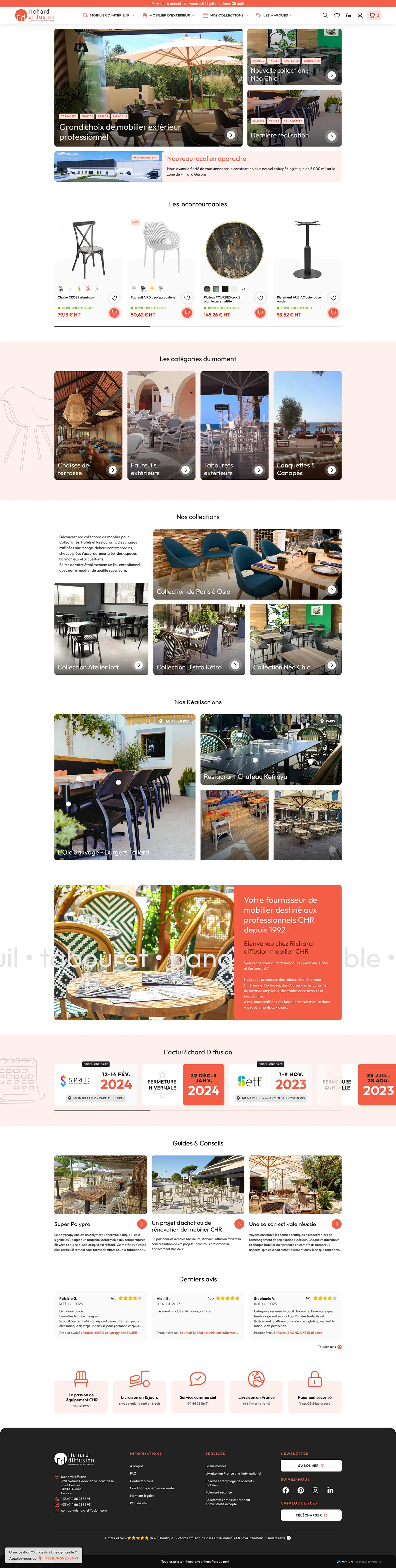 Richard Diffusion - design - page d'accueil